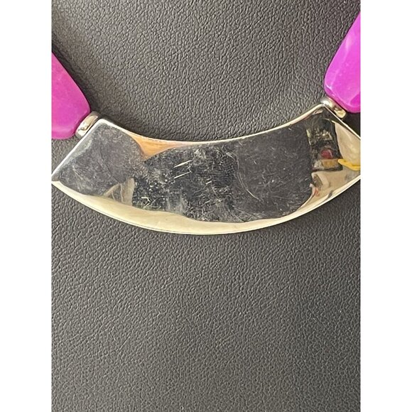 RLM STUDIO 925 SILVER WITH JADEITE PURPLE STONES Dyed? CHOKER STATEMENT NECKLACE - Picture 15 of 16